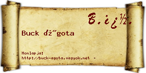 Buck Ágota névjegykártya