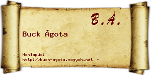 Buck Ágota névjegykártya