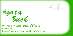 agota buck business card